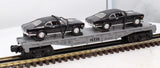 MTH Railking 30-7661 Auto Transport RailKing Flat Car w/Ertlr 1970 Nova O SCALE Like New