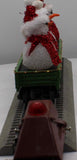 MTH Railking 30-72211 Christmas Gondola Car w/LED Christmas Lights & Lighted Snowmen GREEN O SCALE Used Excellent