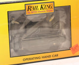 MTH Railking 30-2508 Black Operating Hand Car O SCALE NEW