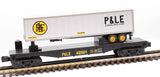 MTH Railking 30-76515 Pittsburgh & Lake Erie RailKing Flat Car w/40' Trailer O SCALE Like New