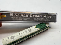 Walthers PROTO N 7743 Southern  Diesel Alco DL-109 - Powered -- #6400 (green, aluminum) N Scale Like New