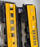 MTH 33-6239, 33-6240, 33-6241, 33-6242 Pittsburgh Steelers Passenger Car Set (Set of 4) O Scale Like New