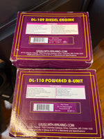 MTH 20-2671-1, 20-2671-3 New Haven NH Diesel Engine Set (Set of 2) DL-109, DL-110 Both Powered Proto Sounds 2.0  O Scale Like New