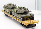 MTH Premier 20-90361 F TTX 60' Flat Car w/M1a Tank Loads O SCALE Like New