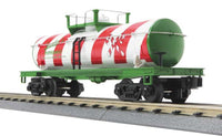 MTH Rugged Rails 33-7326 Christmas Tank Car in Candy Cane Santa's Peppermint O Scale NEW