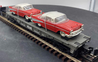 MTH Railking 30-7610 MTH w/57 Chevys RailKing Flat Car O SCALE Used Excellent