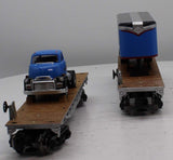 Menards 275-9392 NORFOLK SOUTHERN 2-Piece Flatcar with 1954 GMC Wrangler Tractor & Trailer Set O Scale NEW