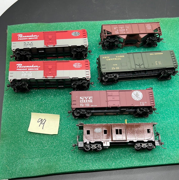 HO Scale Bargain Car Pack 99:  Set of 6 New York Central Freight car pack HO SCALE USED