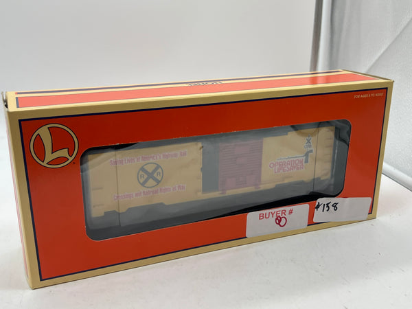 Lionel Operation Lifesaver box car 6-26201 O gauge freight train O/27 0-27 O SCALE NEW