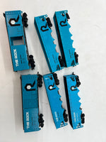 SET OF 6 THE ROCK ROCK ISLAND BLUE CARS LATCH COUPLERS HO SCALE AS IS Used Excellent No Box