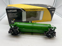 K-Line k6332-8011  BASF Wyandotte Classic Caustic Soda Aluminum Tank Car O SCALE Like New