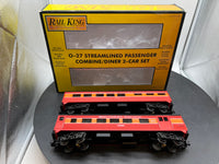 MTH Railking 30-6064 Southern Pacific SP Daylight 2-Car O-27 Streamlined Combo/Diner Set - Combine 6098 Diner 10213. O SCALE Like New