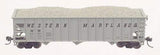 Atlas 32654 WESTERN MARYLAND 90 Ton Hoppers TRAINMAN Gray/Black N Scale WEATHERED AS IS Like New