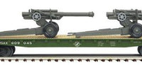 MTH Premier 20-92186E U.S. Army Flat Car with Howitzers O Scale Road #609050 NEW