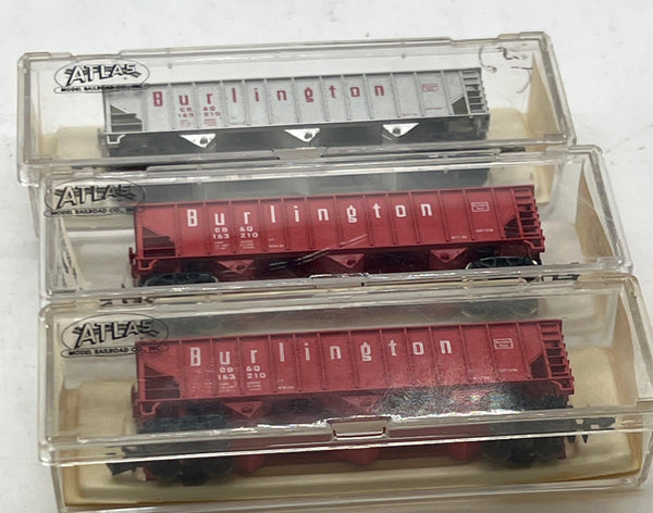 Atlas 3261 3262 3280 Burlington Hoppers (Set of 3) N SCALE Like New
