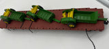 Right-of-Way Industries 56941 Union Pacific flatcar w/ 3 John Deere farm equipment O SCALE Used Excellent Damaged Box