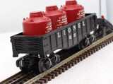 Lionel 6112-1 Post War Celebration black gondola with 3 Red Cannisters (reproduction ) O SCALE Like New