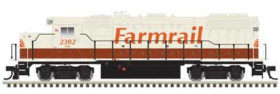 Atlas 10004559 FarmRail GP38-2 Phase II Locomotive Trainman Silver #2302 NEW
