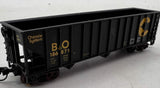 Atlas 32654 Chessie System (B&O) 90 Ton Hoppers  Yellow/Black N Scale WEATHERED AS IS Like New