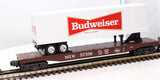 K-Line K691-5601 Milwaukee Flat car #57356 w/Budweiser Trailer O SCALE Like New