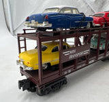 MTH 30-7628 MTH Auto Transportation Auto Carrier Flat Car RailKing 1957 O Scale Used as is