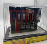 MTH Railking 30-90391 Dr. Emerson Bigguns Opposite Corner Building w/Blinking Sign O SCALE Used Excellent