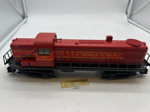 Lionel 6-18554  Gulf Mobile & Ohio RS-3 diesel locomotive #721 & display case O SCALE Like New