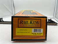 MTH Railking 30-75442 Norfolk Southern RailKing 4-Bay Hopper Car w/ Yellow EOTD O SCALE Like New