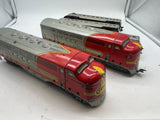 Marx Postwar 1095 Passenger set with 2 E7 AA Diesels (1 Pwd 1 nonpwd), 2 3152 coaches, 3197 observation car O SCALE Used as is No Box