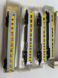 Model Power #3031-4  Union Pacific UP 4-car streamline passenger car set N scale Used Excellent Damaged Box