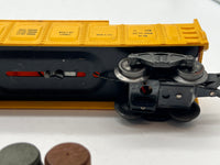Lionel Postwar 3562-50 ATSF Santa Fe Yellow Barrel Car w 6 Barrels O SCALE Like New No Box