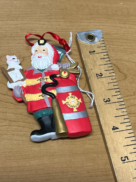 Santa with Cat Ornament  Like New No Box