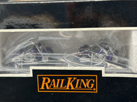 MTH Railking 30-76207 Harley-Davidson Flat Car w/(4) Motorcycles #2002. O SCALE NEW