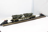 MTSI USAX-39163 Flat Car w/2 Amphibious ARMY Vehicles O SCALE Like New Damaged Box