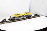 MTH 30-7625 AUTO TRANSPORT FLAT CAR W/ERTL TAXI CAR NO. 1959 RailKing O Scale Like New