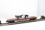 Lionel 6-26906 Southern Pacific Flatcar With Die-cast Corgi 1957 Chevy Police Car O SCALE Like New