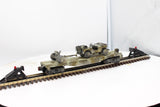 Lionel 6511-2 Military Flat Car w/ Jeep and cannon Trailer O SCALE this is a custom item  Like New WRONG BOX