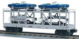 MTH Railking 30-7666 Auto Carrier Flat Car w/Ertl 1967 Camaro SS and 1967 Shelby O SCALE NEW