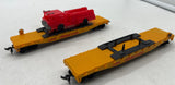 Fire Fox FC001 Fire truck on flat car & flat car 2 pack HO SCALE Used Damaged Box as is