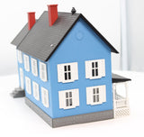 MTH Railking 30-9008 Blue 4 Country House new color ABS interior lighting fully assembled O SCALE Like New