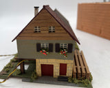 Faller 229 German Sawmill Water Wheel House Vintage West Germany HO SCALE Used Excellent Damaged Box