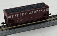 Atlas 41286 WESTERN MARYLAND 55 Ton Fishbelly Hopper Oxide Red/White N Scale Like New