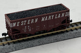 Atlas 41286 WESTERN MARYLAND 55 Ton Fishbelly Hopper Oxide Red/White N Scale Like New