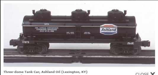 Lionel 6-17873 1988 LCCA convention Three-dome Tank Car, Ashland Oil