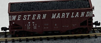 Atlas 41285 WESTERN MARYLAND 55 Ton Fishbelly Hopper TRAINMAN Oxide Red/White N Scale Like New
