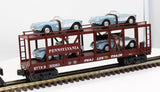 MTH Railking 30-7007D Pennsylvania Auto Carrier Flatcar W/4 1960 Corvettes Car O SCALE Like New