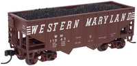 Atlas 41286 WESTERN MARYLAND 55 Ton Fishbelly Hopper Oxide Red/White N Scale Like New