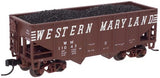 Atlas 41286 WESTERN MARYLAND 55 Ton Fishbelly Hopper Oxide Red/White N Scale Like New