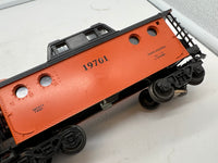 Lionel 6-19701 Orange Milwaukee Road N5C porthole caboose O SCALE as is Used Excellent Damaged Box