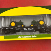 Athearn 8152 John Deere 40’ Flat Car with Model B Tractors Rio Grande #22317 HO SCALE